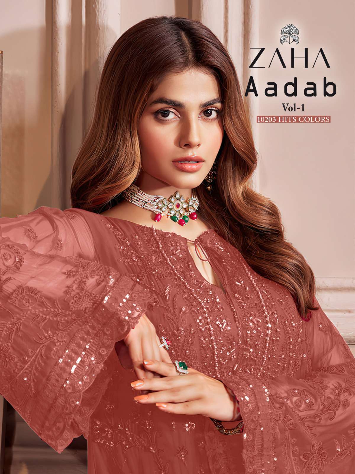 Zaha Aadab Vol 1 10203 Colors Fancy Georgette Pakistani Dress Wholesalers