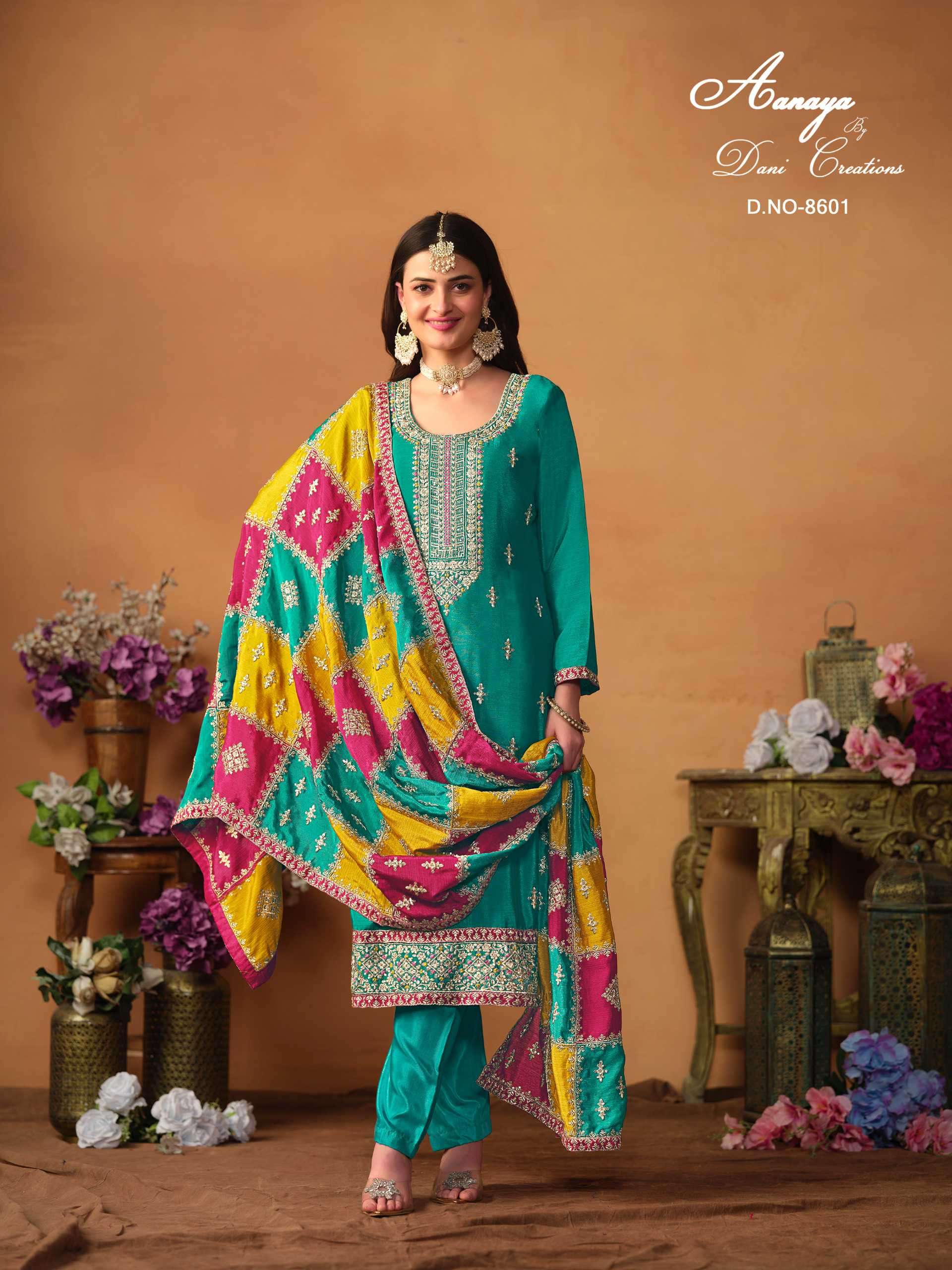 Aanaya Vol 186 8601 To 8603 Designer Work Ladies Dress Festive Collection