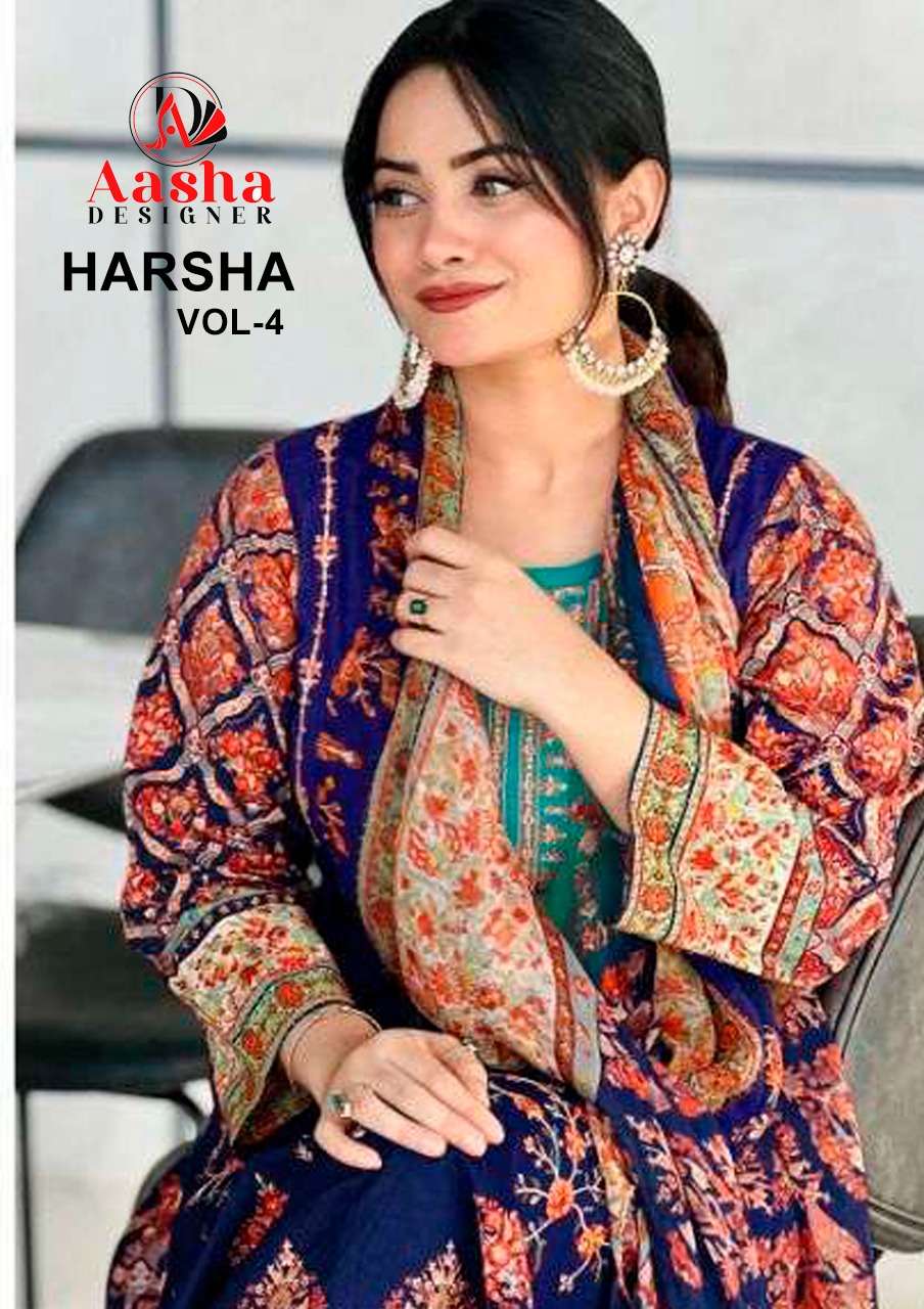 Aasha Designer harsha Vol 4 fancy pakistani Suit catalog Dealer