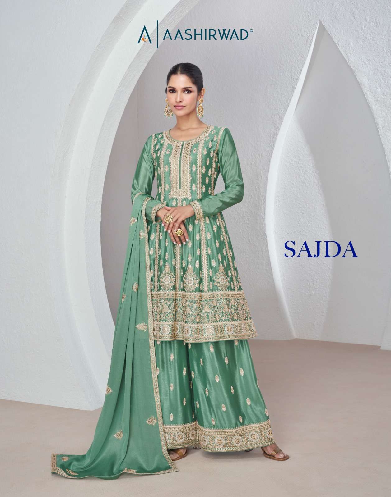Aashirwad Sajda 9959 To 9961 Latest Designer Partywear Suit Catalog Suppliers