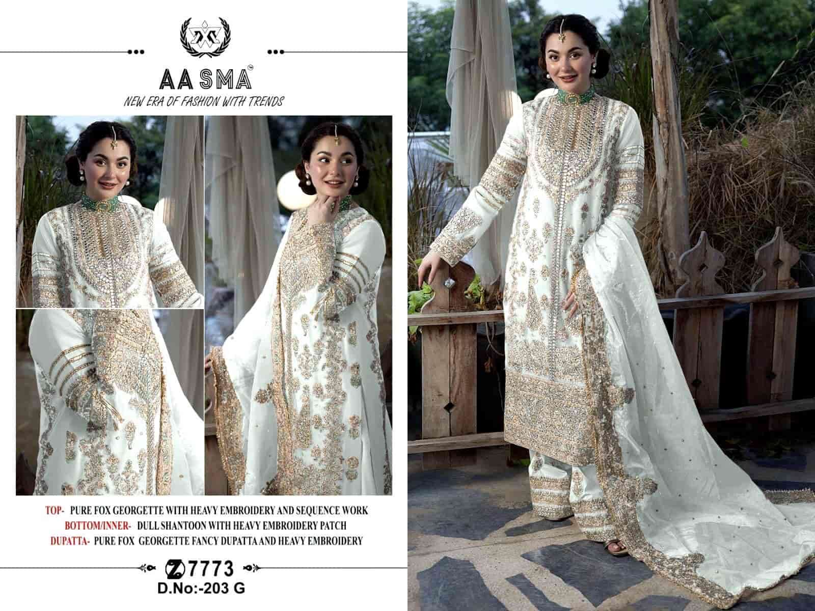 Aasma 203 G Georgette Exclusive Pakistani Dress Assortment