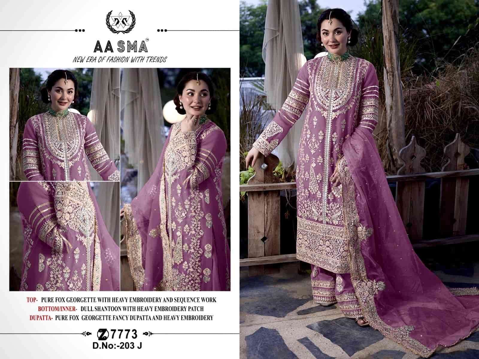 Aasma 203 J Latest Designer Pakistani Unstitched Dress Exporter