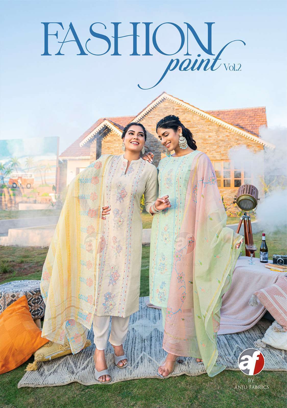 Af Stock Out Fashion Point Vol 2 By Anju Fabrics Exclusive 3 Piece Pair Ladies Collection