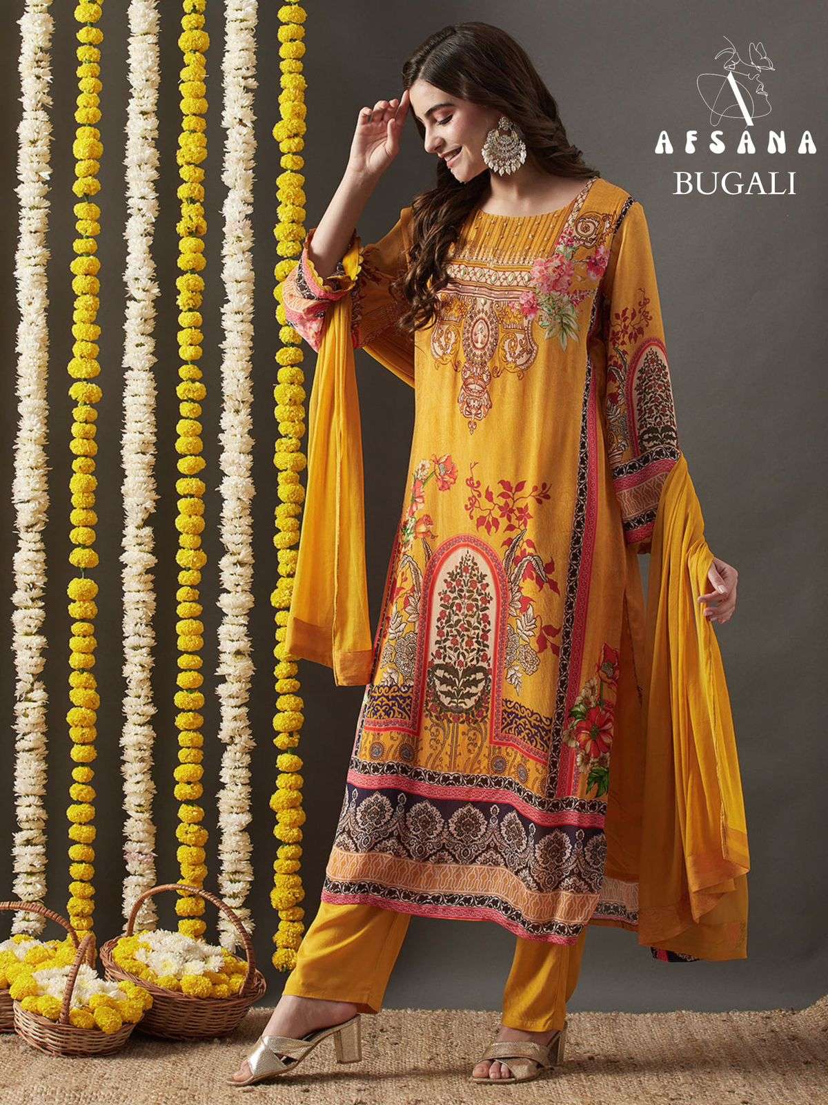 Afsana Bugali Digital Print Cotton Dress Pakistani Designs