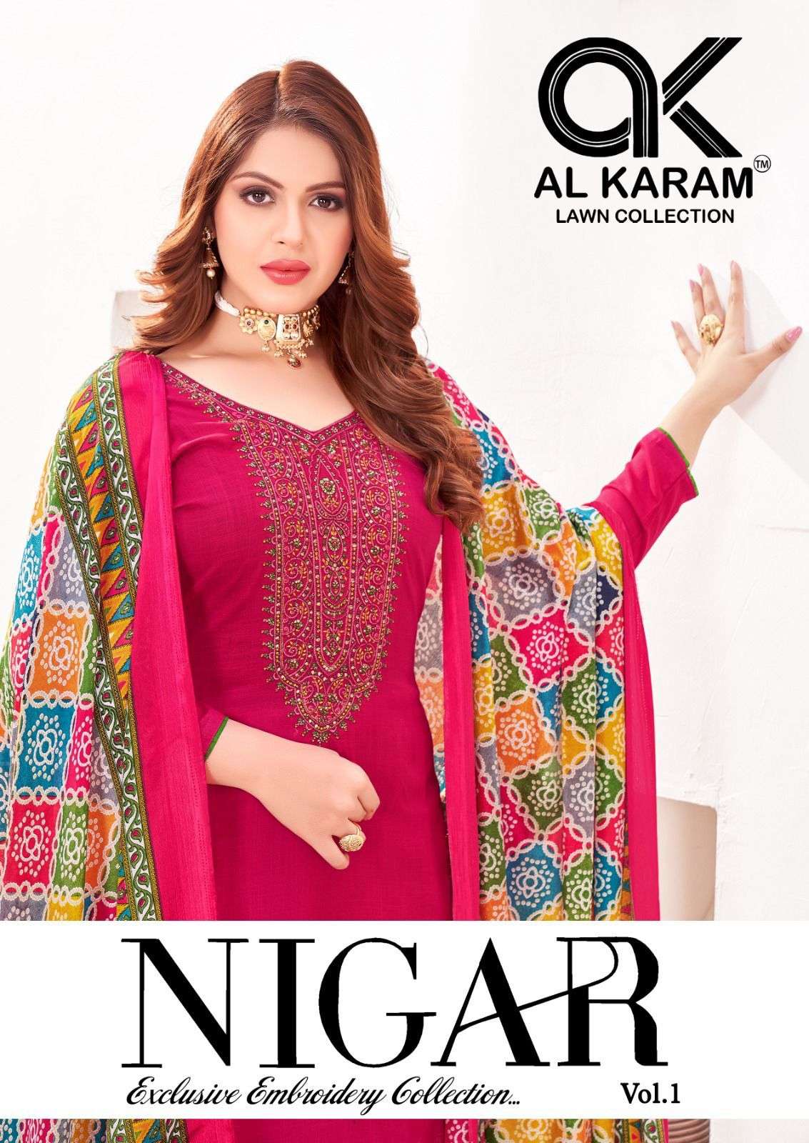 Al Karam Nigar Rayon ladies Suit Wholesaler