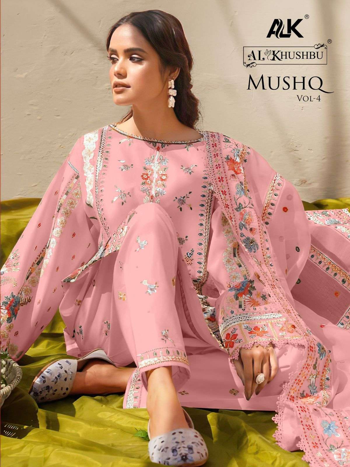 Al Khushbu Mushq Vol 4 5085 Colors Pakistani Fancy Cotton Suit Catalog Dealers