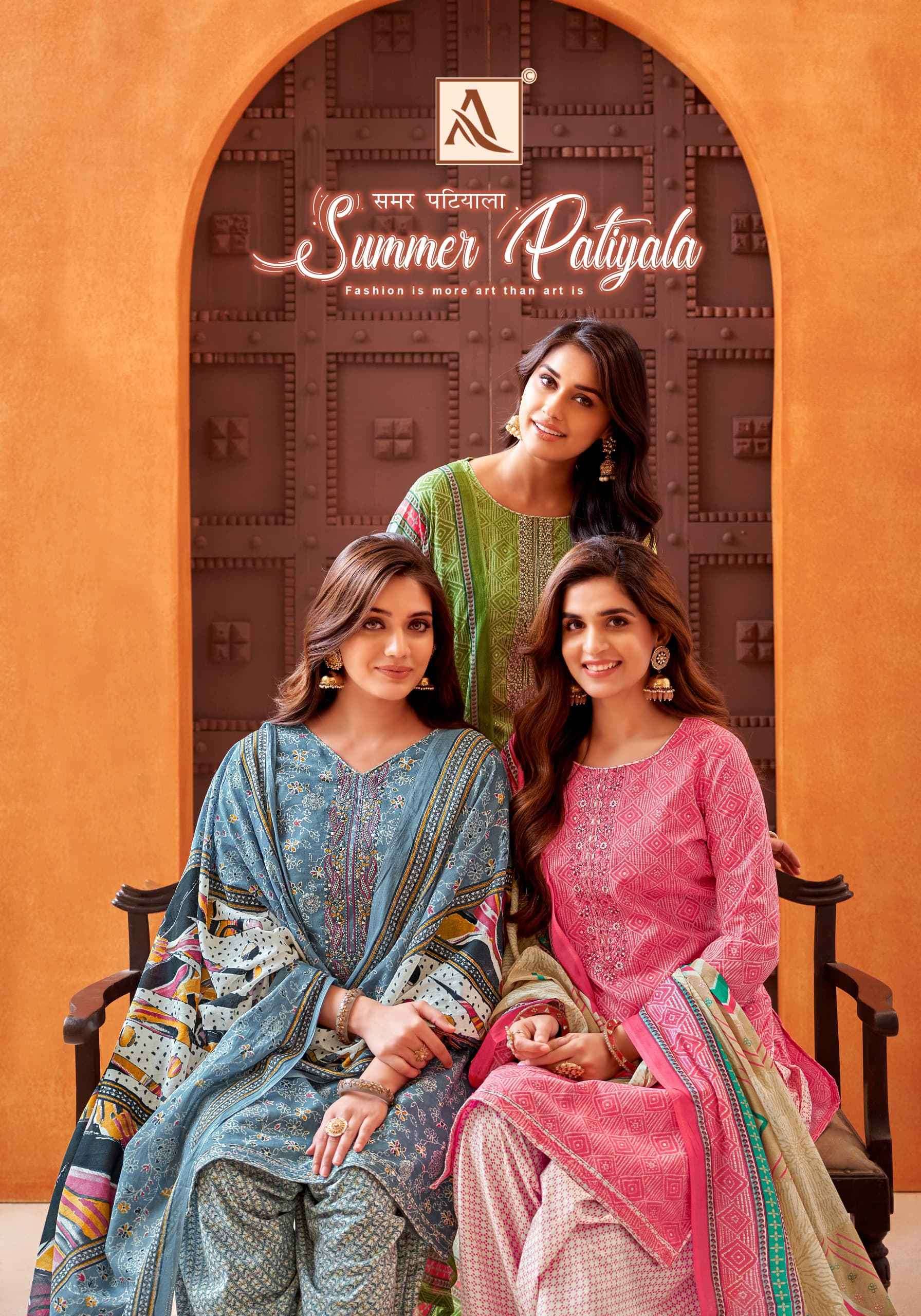 Alok Suit Summer Patiyala Fancy Cotton Salwar Kameez Catalog Dealers