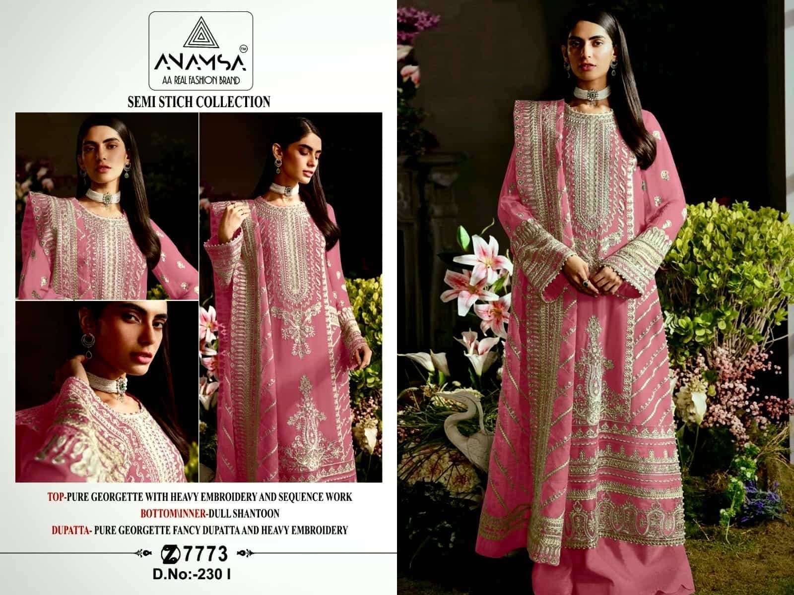 Anamsa 230 Colors Pakistani Style Designer Work Festive Wear Suit Exporter