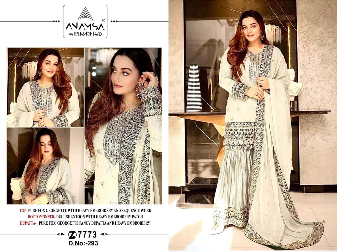 Anamsa 293 Exclusive Latest Designer Festive Wear Salwar Suit Exporter