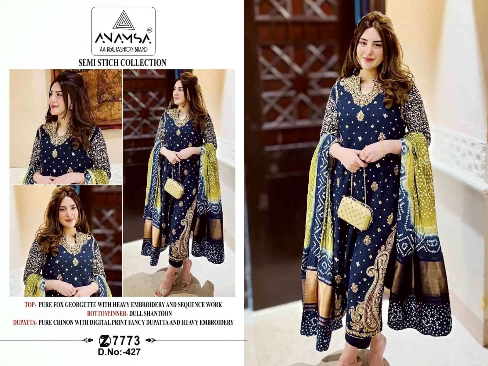 Anamsa 427 Latest Fancy Designer Style Pakistani Dress Buy Online