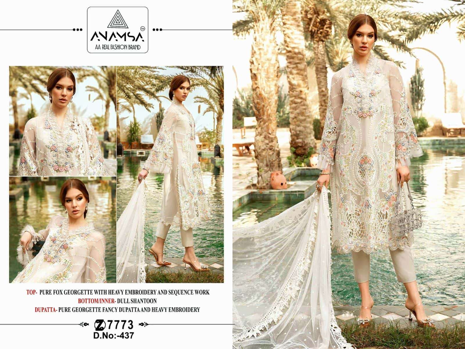 Anamsa 437 Festive Wear Style Designer Embroidered Salwar Suit Wholesalers