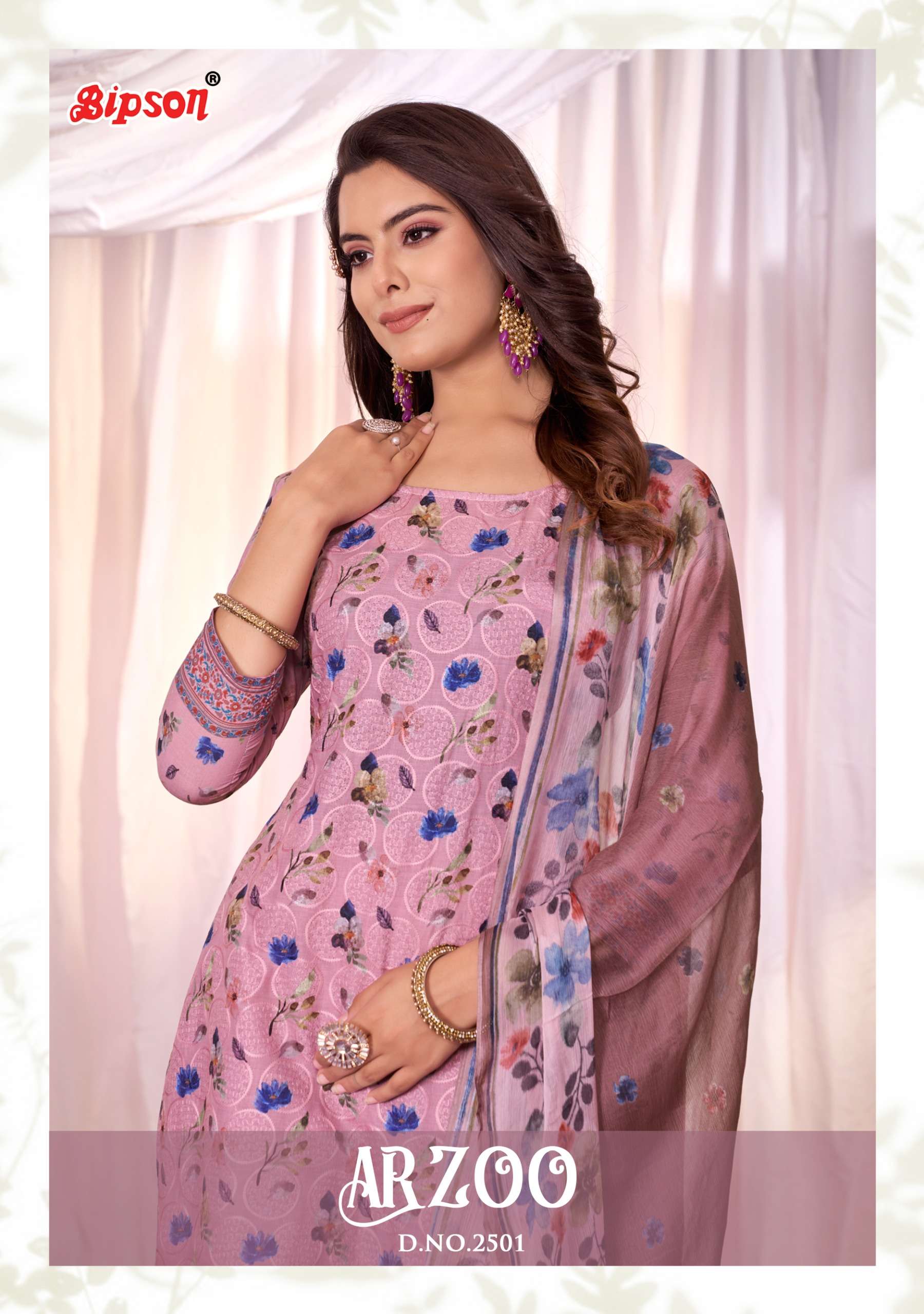 Bipson Aarzoo 2501 Fancy Printed Unstitched Suit Collection