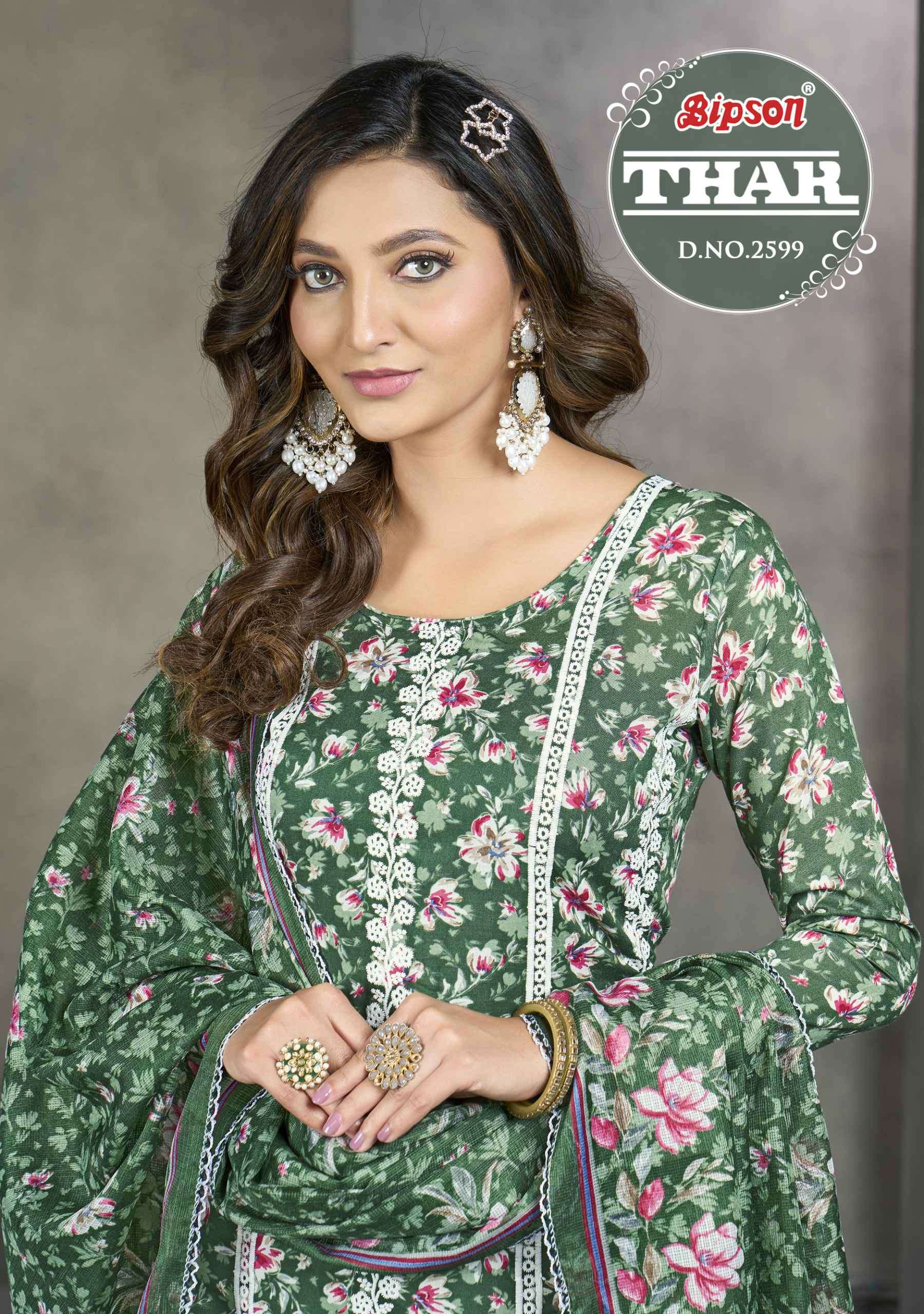 Bipson Thar 2599 Fancy Embroidery Work Cotton Suit Catalog Suppliers