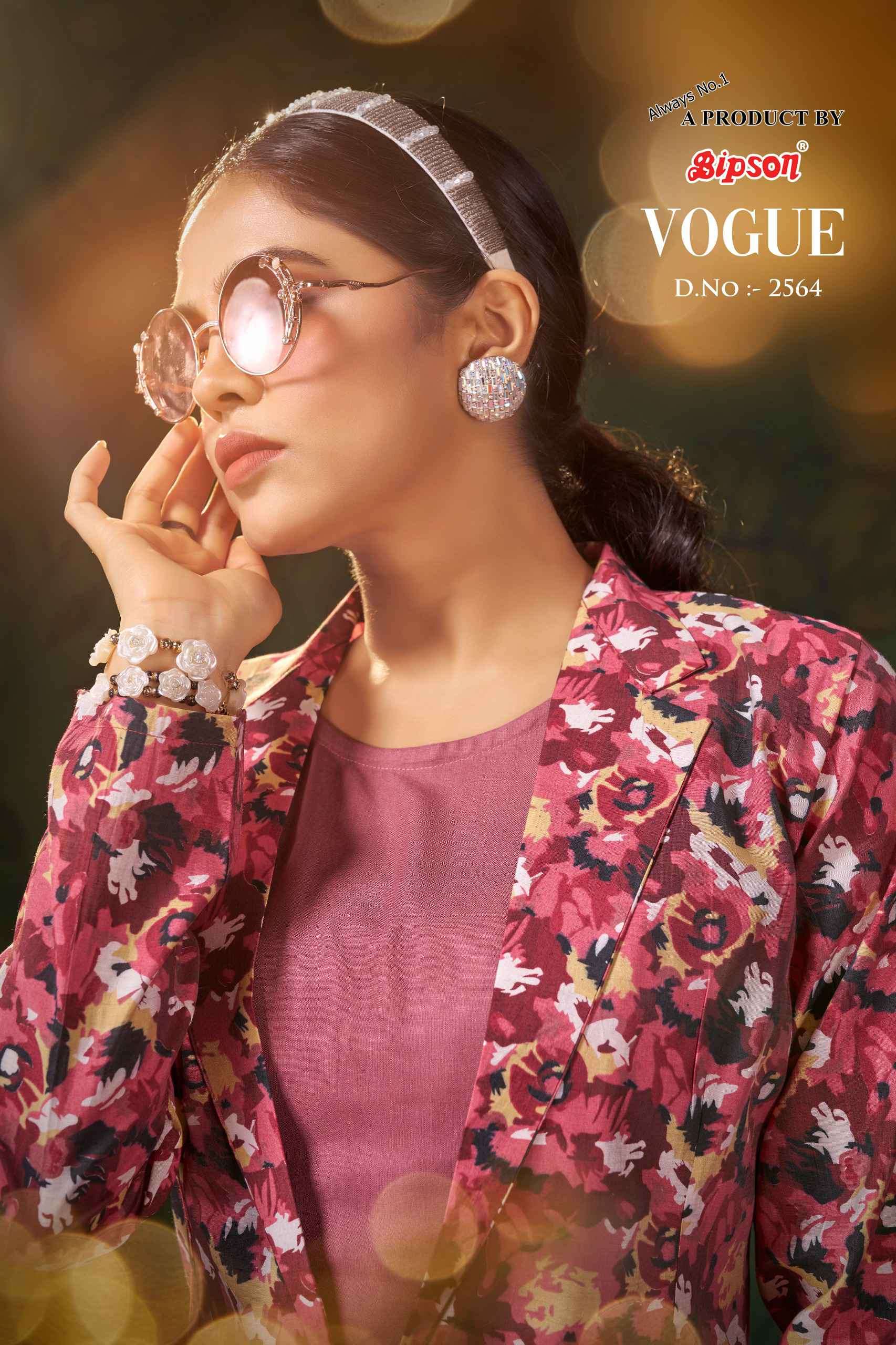 Bipson Vogue 2564 Fancy Chanderi Prints Cot Suit Ladies Collection