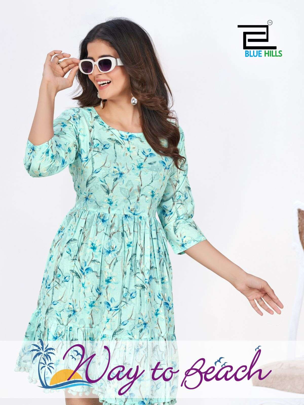 Blue Hills Way To Beach Summer Collection Fancy Short Tops Catalog Exporters