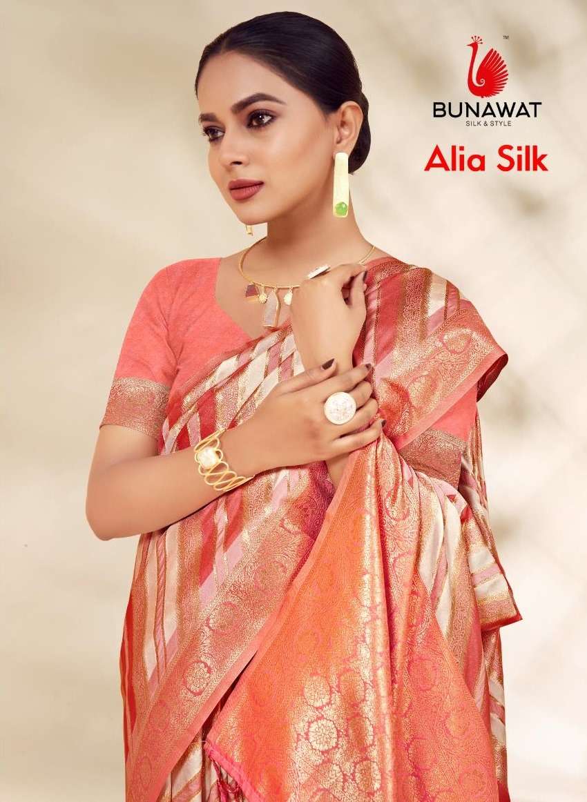 Bunawat Alia Silk 1001 To 1006 Fancy Cotton Silk Saree Catalog Wholesalers