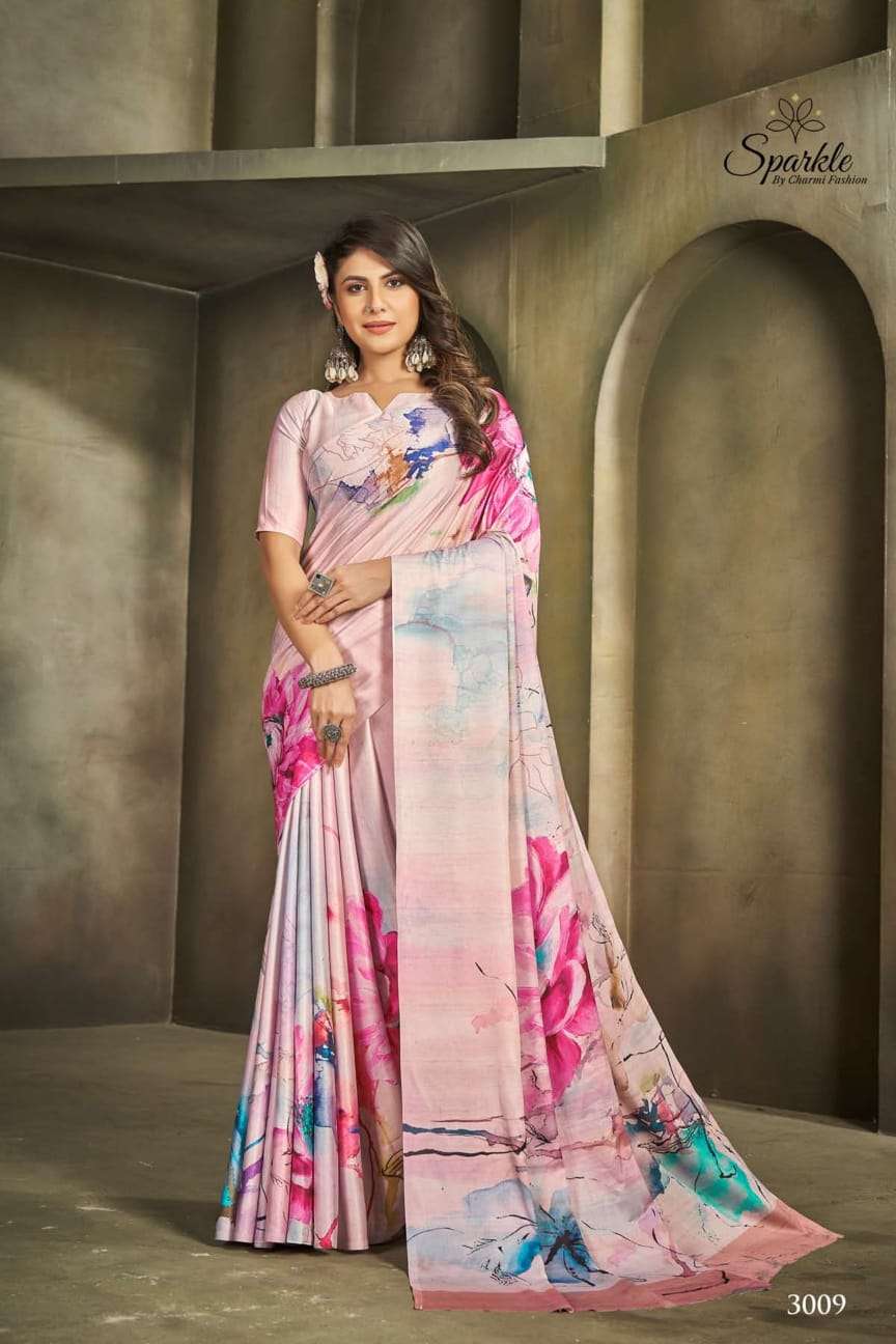 Charmi Fashion Raina 3001 To 3009 Fancy Designer Stylish Silk Saree Wholesalers