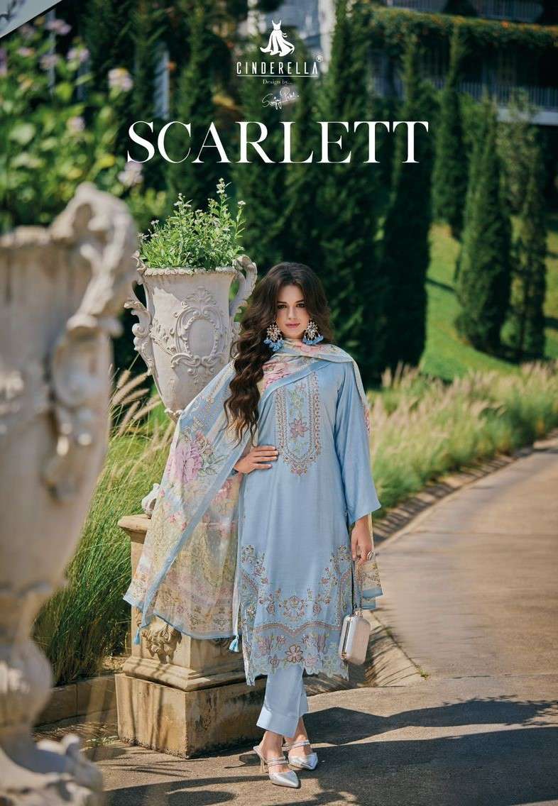 Cinderella Scarlett Occasion Wear Fancy Muslin Suit Latest Designs
