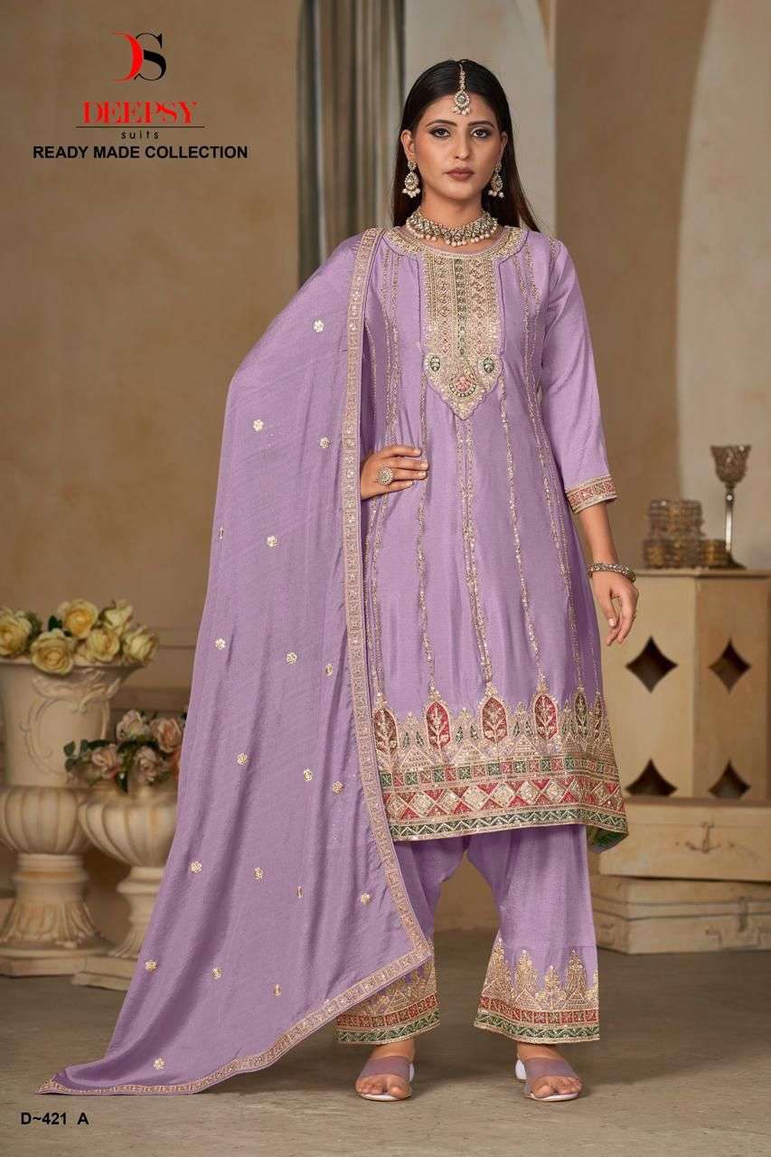 Deepsy D 421 Colors Readymade Designer Pakistani Dress Catalog Dealers