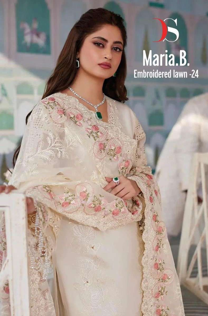 Deepsy Maria B Embroidered Lawn 24 Designer Embroidered Cotton Pakistani Suit Dealers