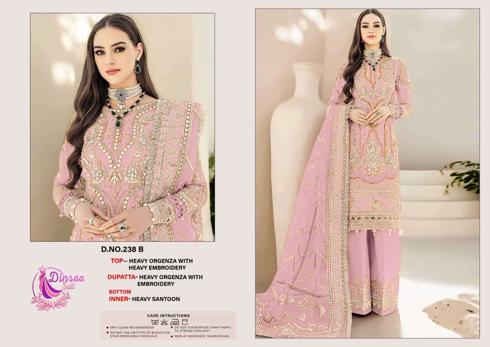 Dinsaa 238 B Festive Wear Style Latest Pakistani Dress Suppliers