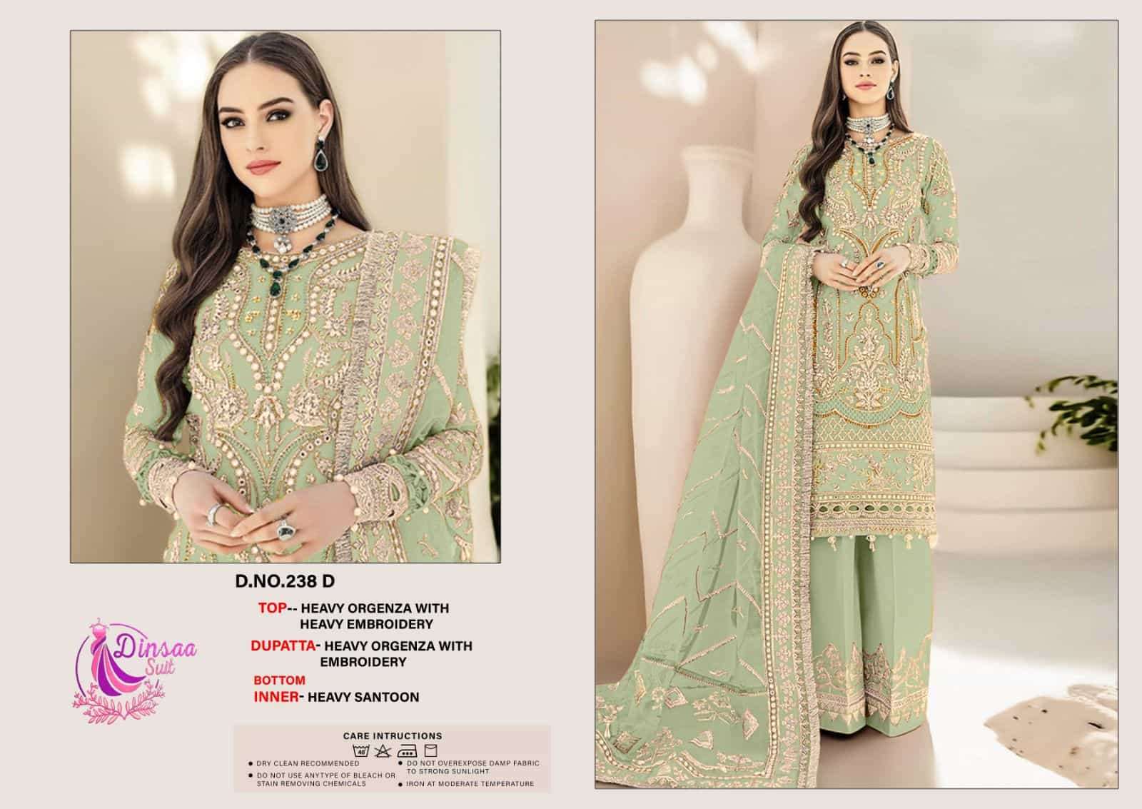 Dinsaa 238 D Pakistani Style Fancy Designer Salwar Suit Online Dealers