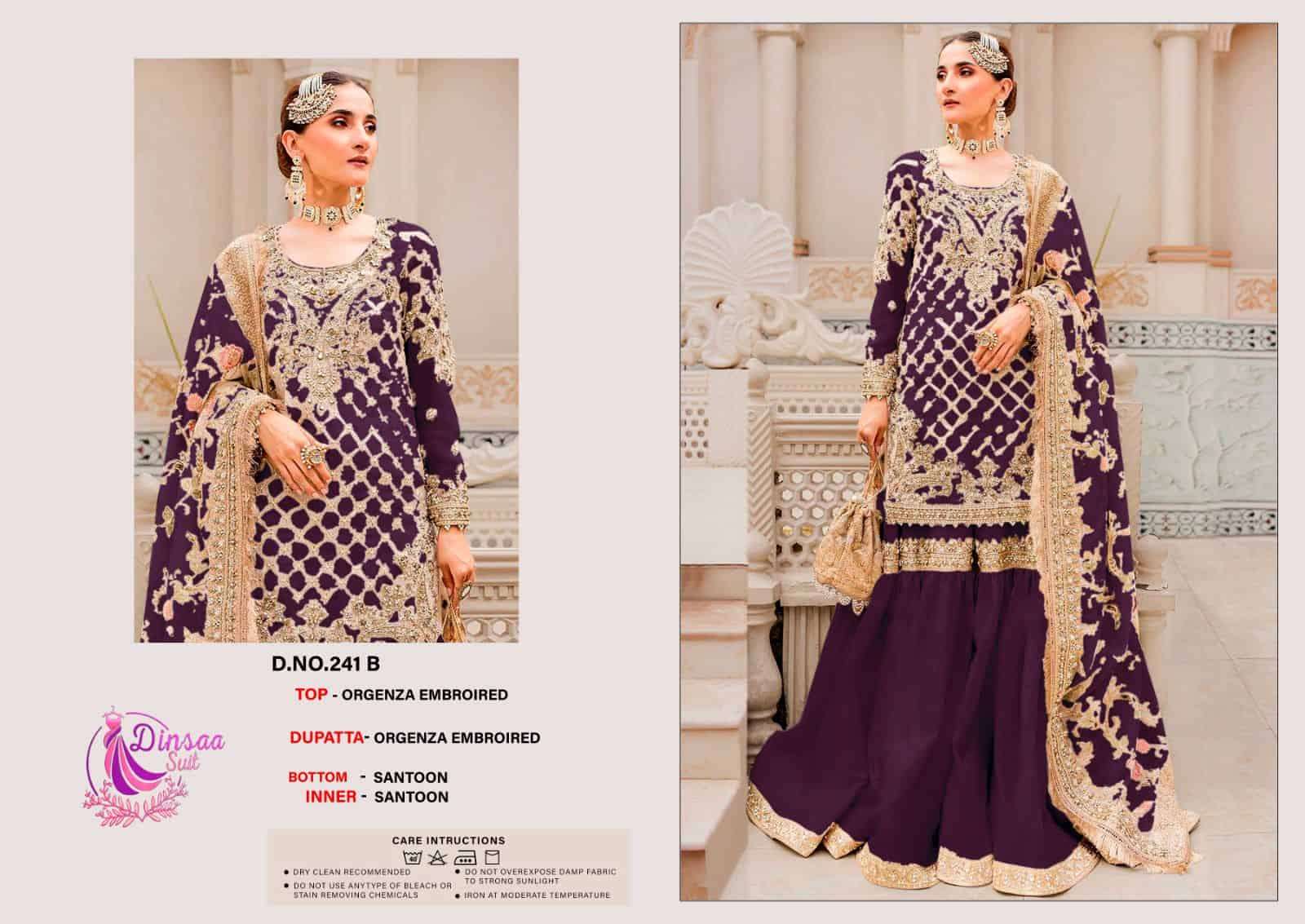 Dinsaa 241 B Latest Designer Style Unstitched Pakistani Dress Collection