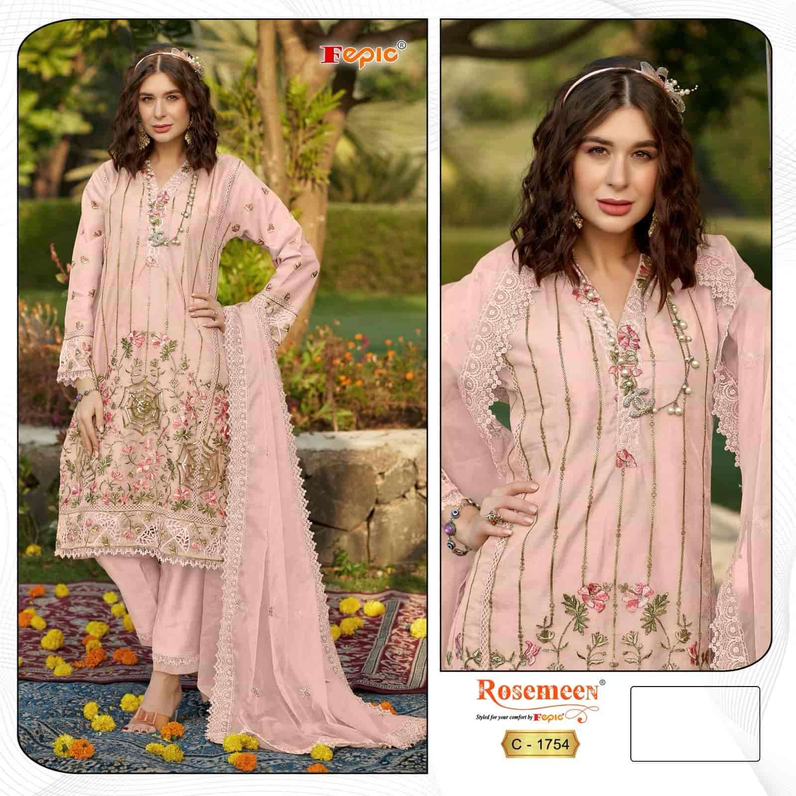 Fepic C 1754 Latest Organza Embroidered Salwar Suit Wholesalers