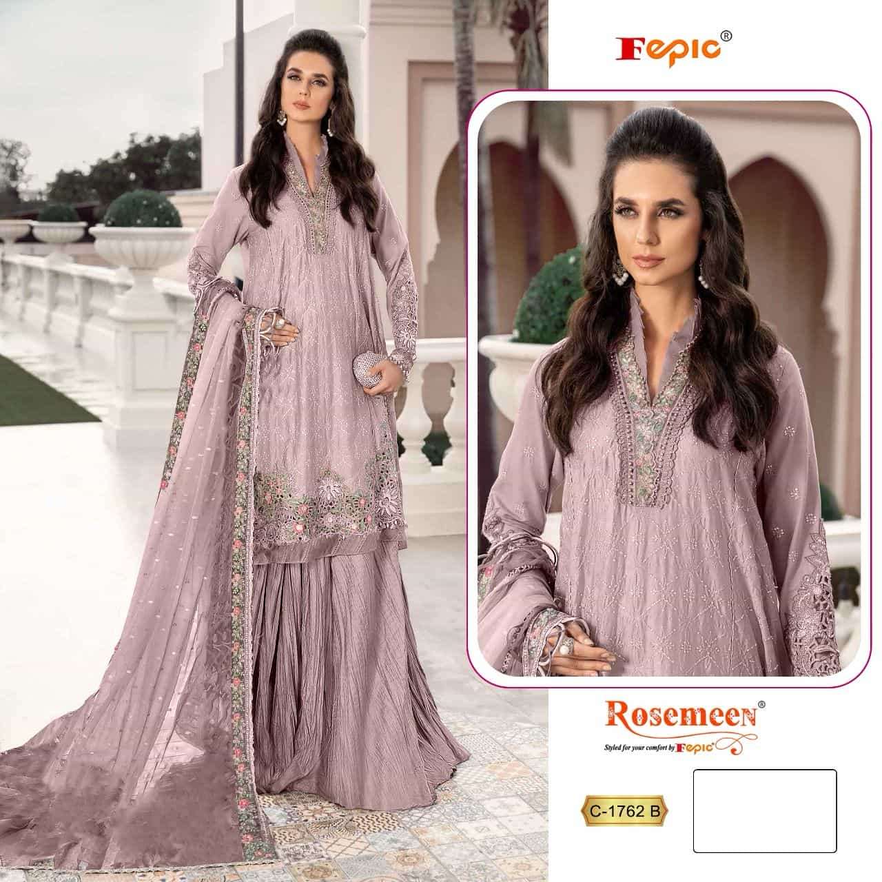 Fepic C 1762 B Luxe Organza Pakistani Unstitched Salwar Suit Collection