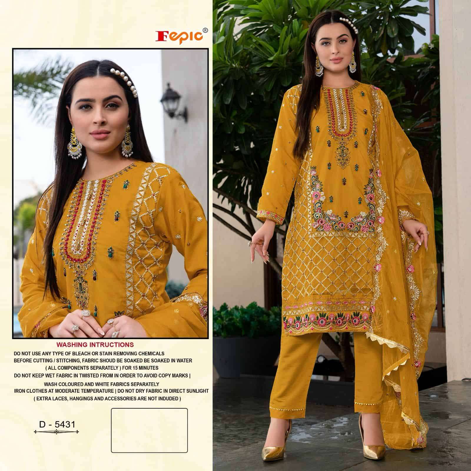 Fepic D 5431 Colors Festive Wear Style Designer Embroidered Salwar Kameez Exporter