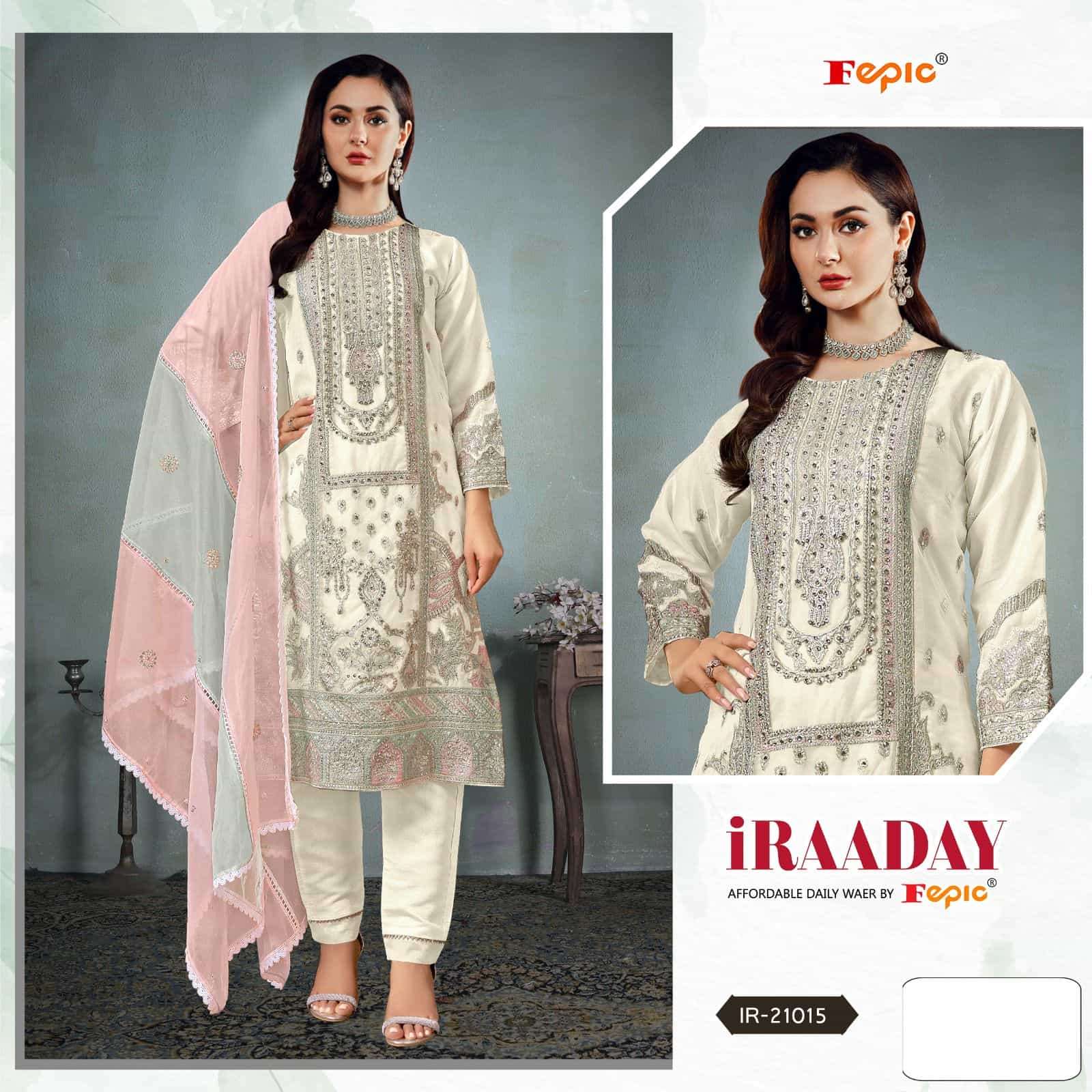 Fepic IR 21015 Pakistani Style Embroidered Salwar Suit Exporter