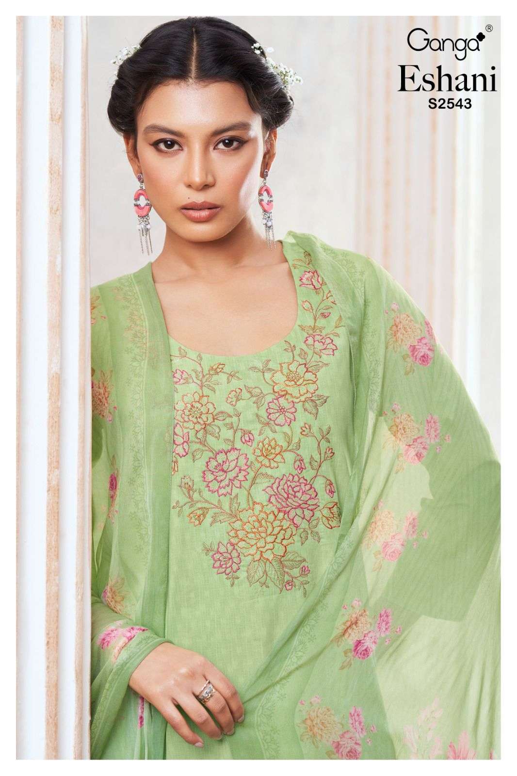 Ganga Eshani 2543 Fancy Cotton Unstitch Suit Catalog New Designs