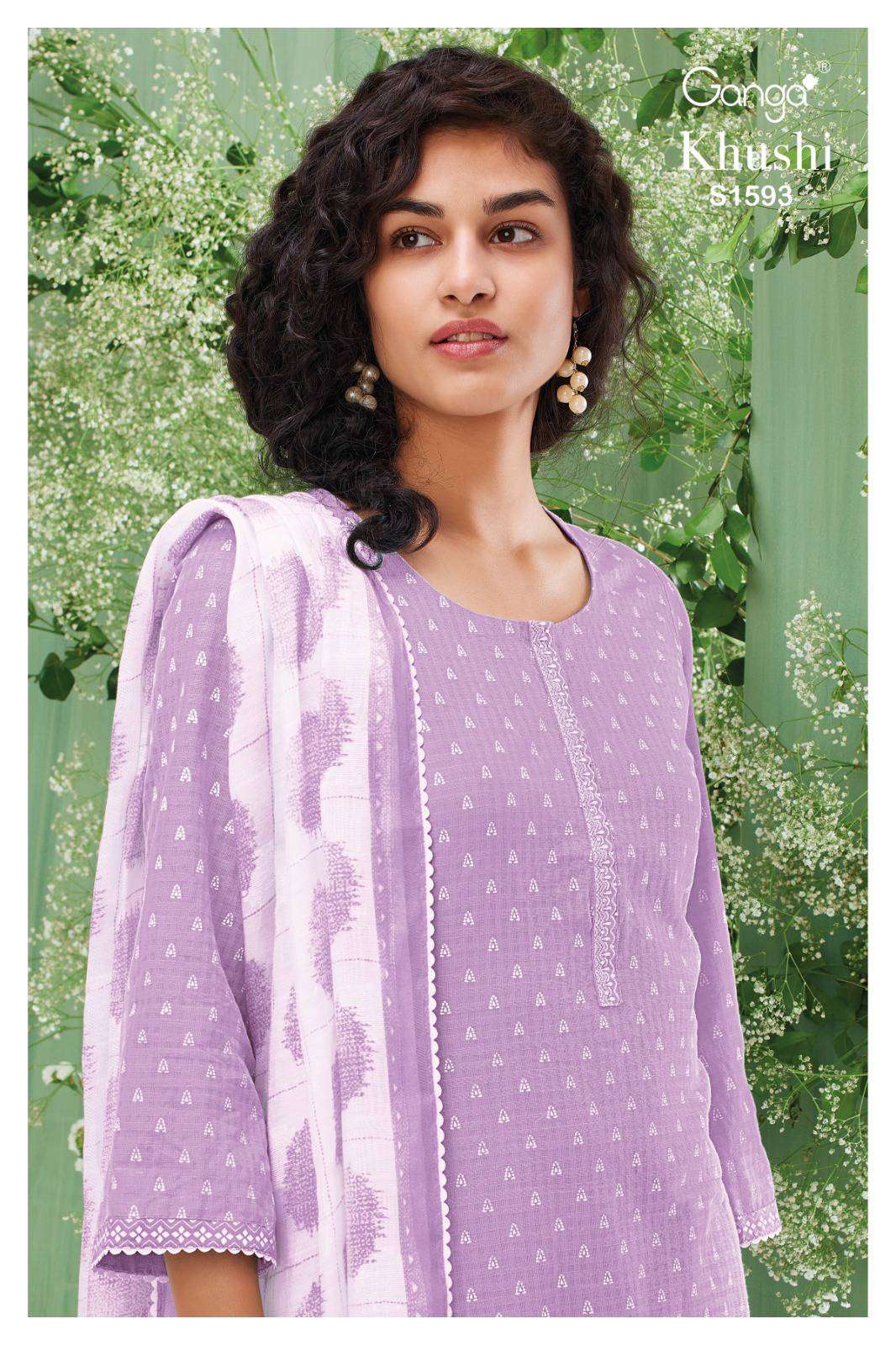 Ganga Khushi 1593 Exclusive Cotton Ganga Fashion Suit Catalog Dealers