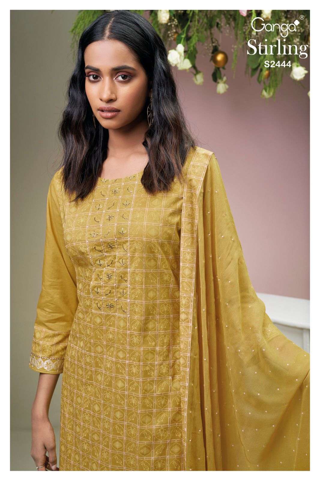 Ganga Stirling 2444 Fancy Cotton Silk Dress Premium Collection