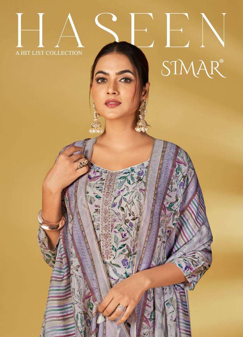 Glossy Simar Haseen A Hit List Collection Exclusive Muslin Suit Catalog Dealers