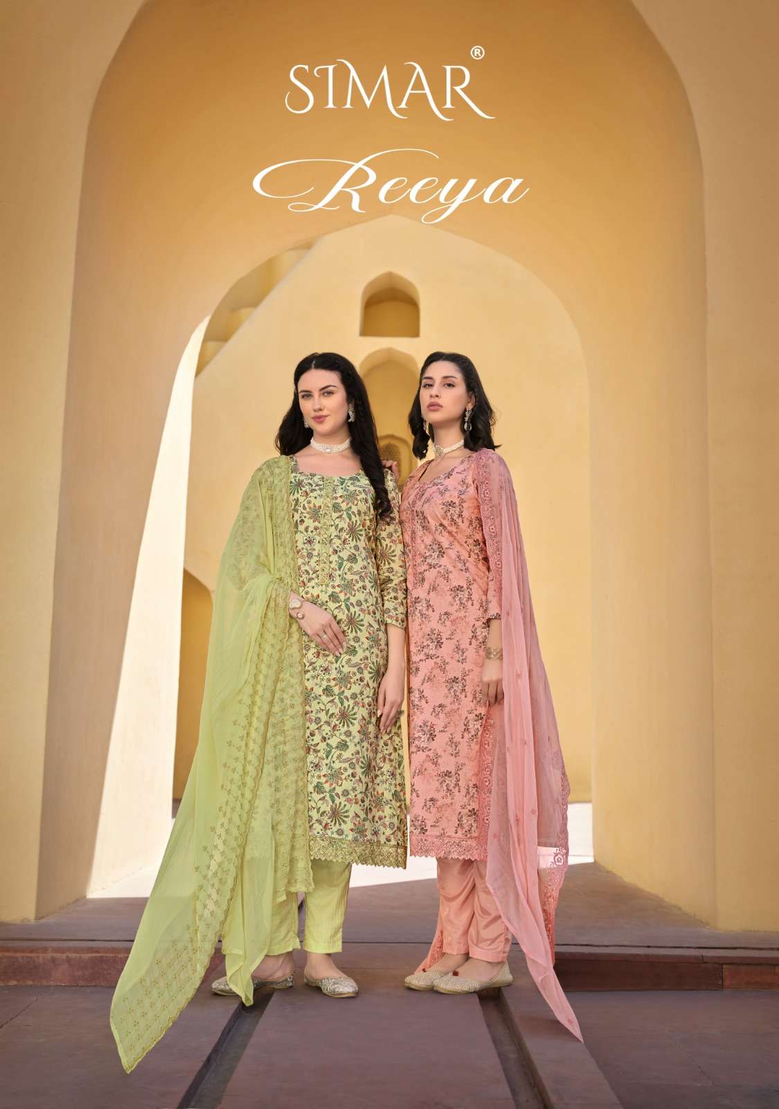 Glossy Simar Reeya Pure Lawn Cotton Fancy Ladies Dress Catalog Wholesales