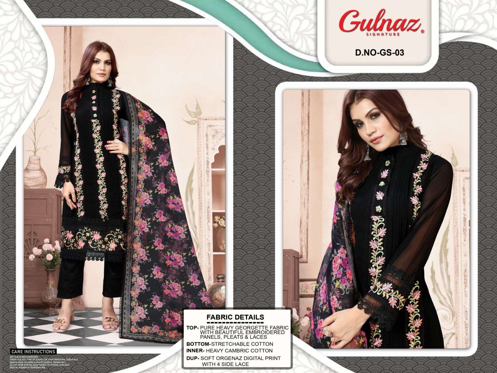 Gulnaz Gs03 Exclusive Pakistani Georgette Readymade Suits Festive Collection