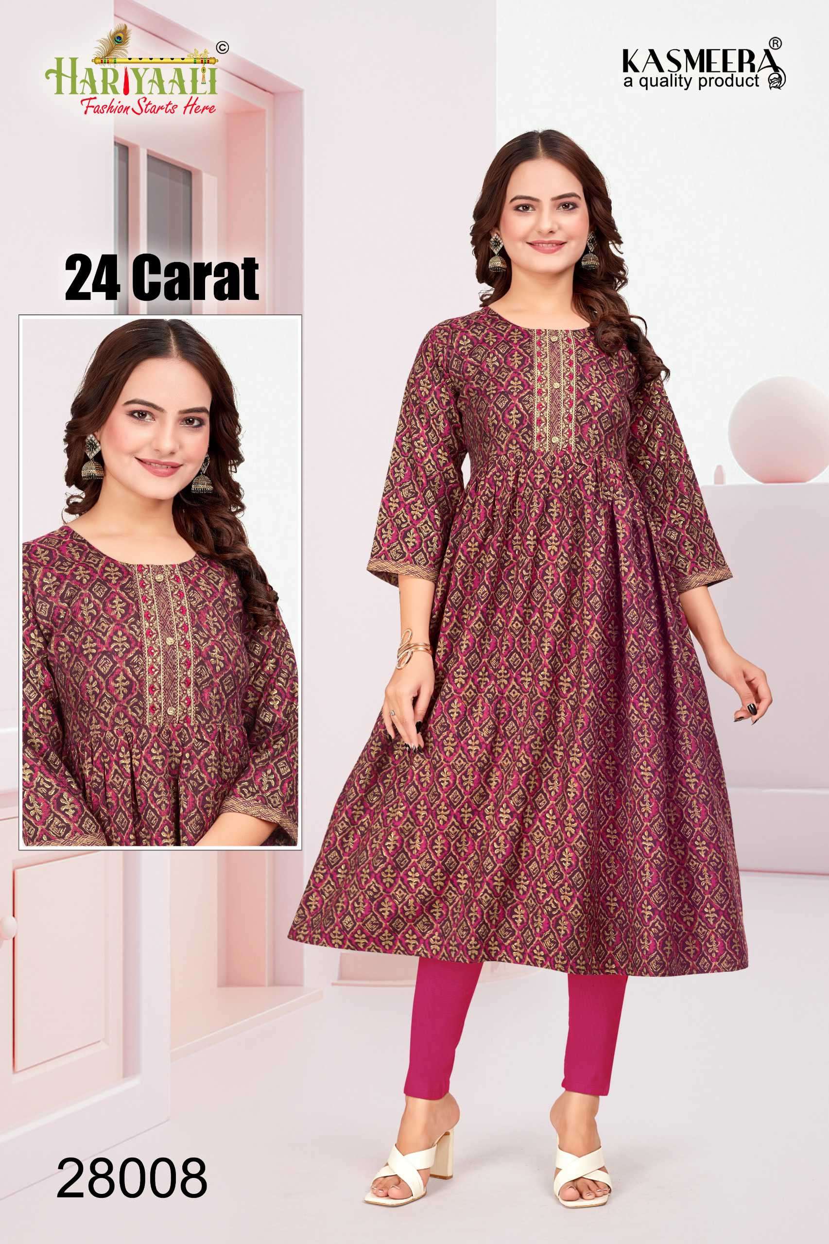 Hariyaali 24 Carat Vol 6 Fancy Tie Pattern Rayon Kurti Catalog Wholesalers