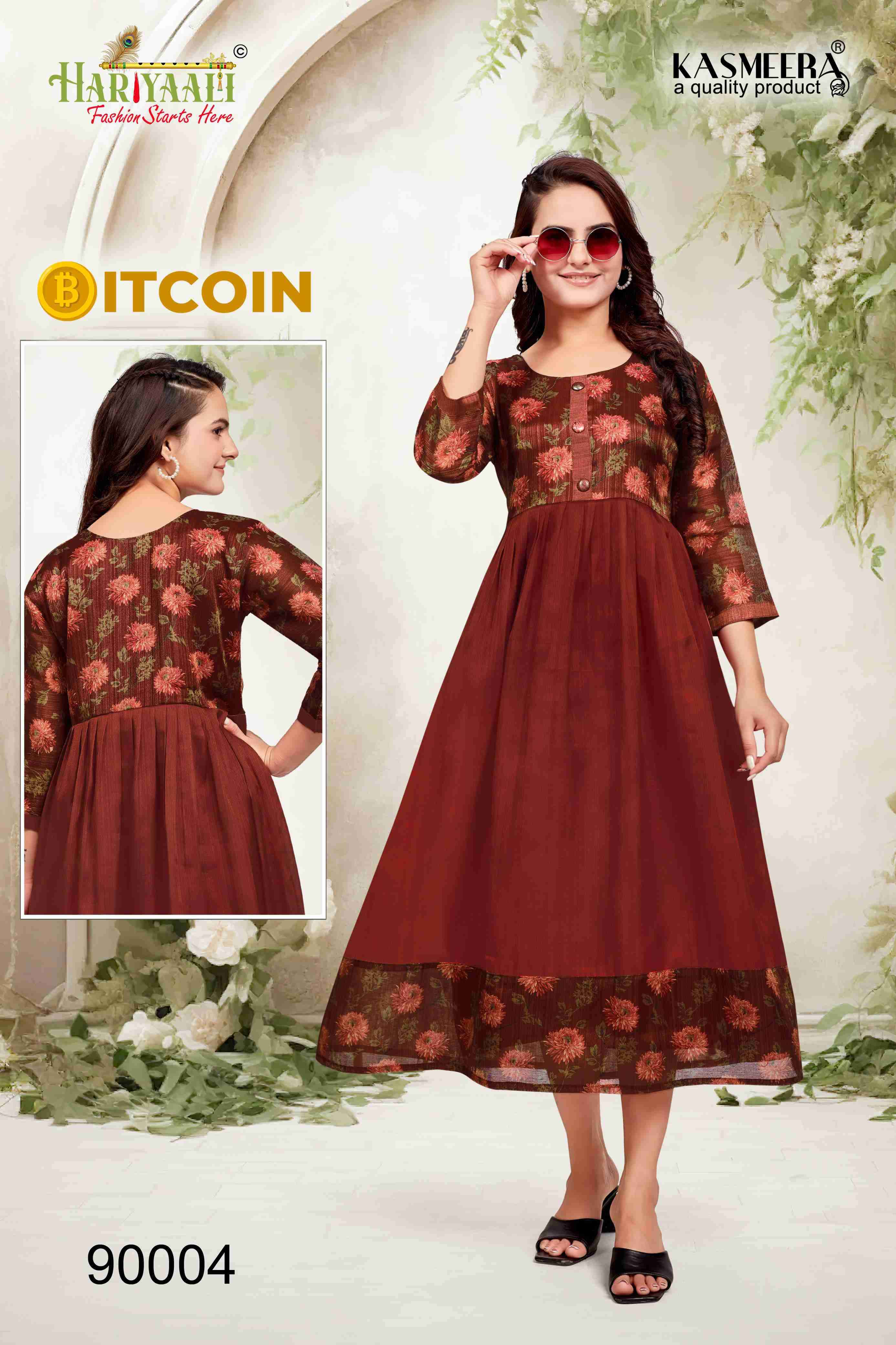 Hariyaali Bitcoin Ladies Wear Fancy Silk Kurti Online Catalog Suppliers