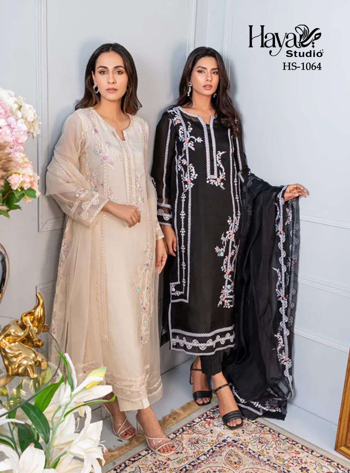 Haya Studio Hs 1064 Organza Silk Pakistani Readymade Dress Catalog Dealers