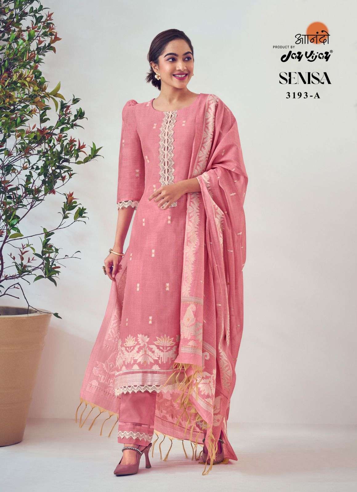 Jay Vijay Anando Senisa 3193 Fancy Jacquard Cotton Suit Catalog Suppliers
