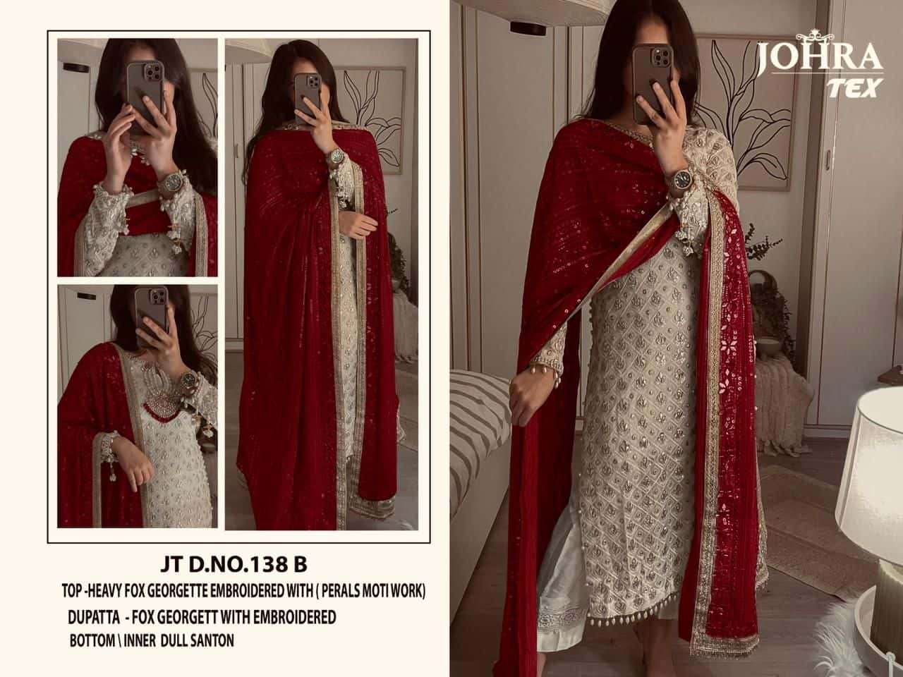Johra Tex 138 B Festive Wear Style Pakistani Designer Salwar Suit Collection