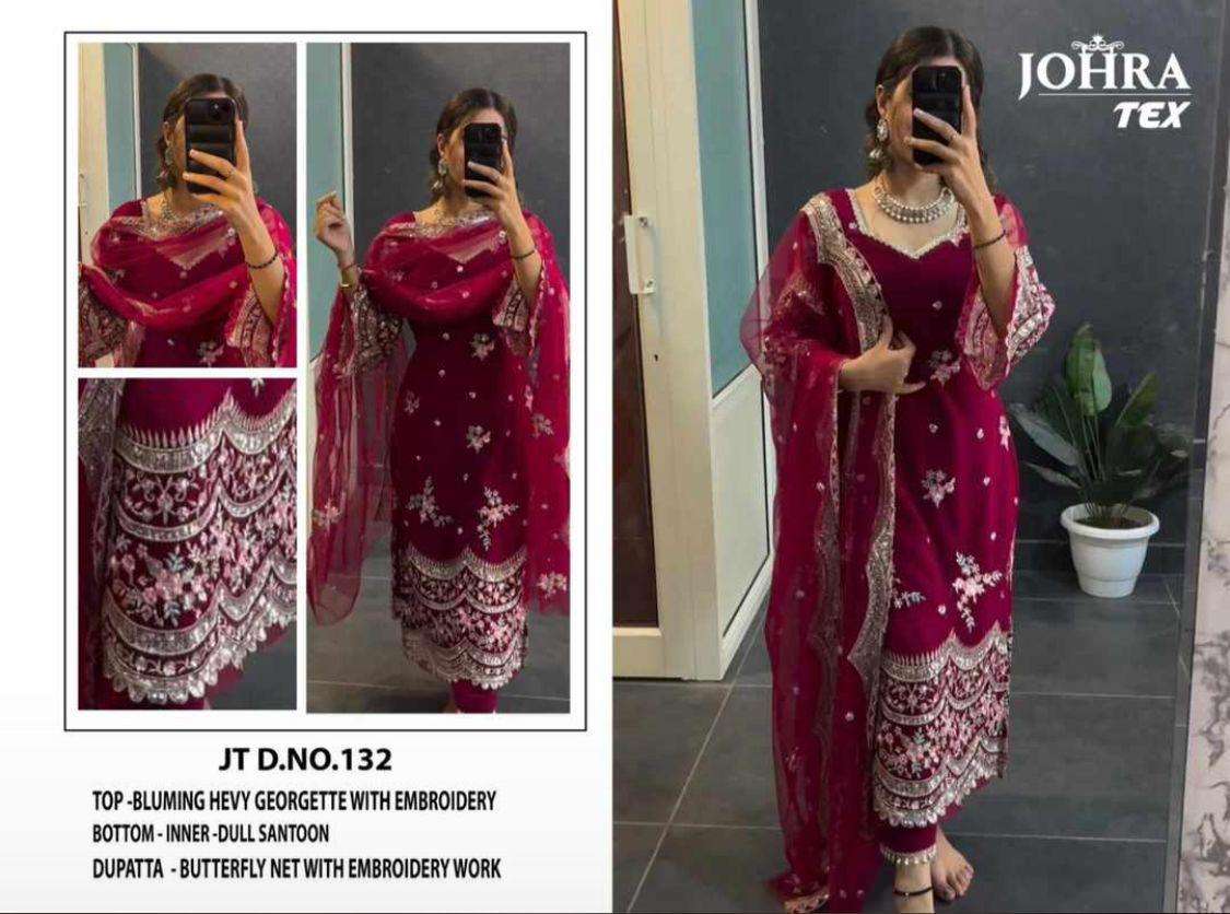 Johra Tex JT 132 Pakistani Style Embroidered Designer Suit Online Exporter
