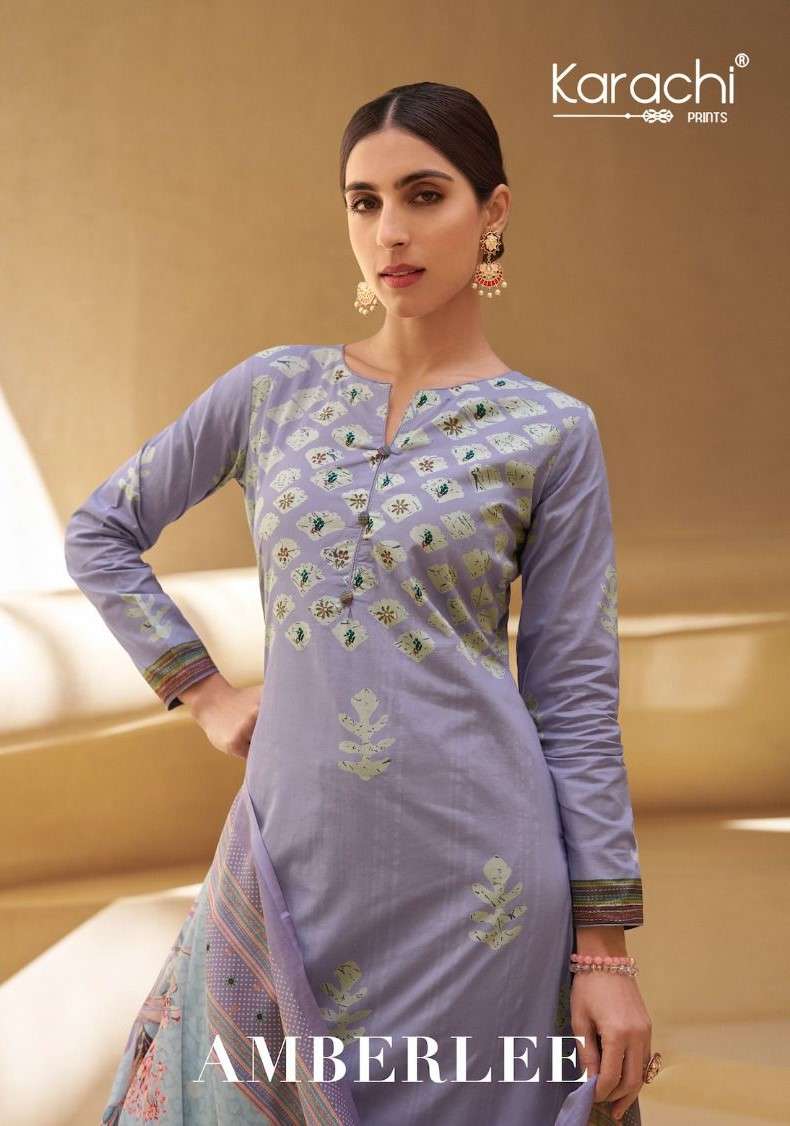 Karachi Prints Kesar Amberlee Fancy Cotton Dress Wholesale Price Catalog Dealers