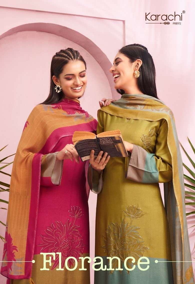 Karachi Prints Kesar Florance Exclusive Pure Muslin Dress New Designs