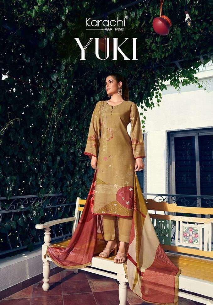 Karachi Prints Kesar Yuki Hit Designs Muslin Ladies Suit Catalog Suppliers