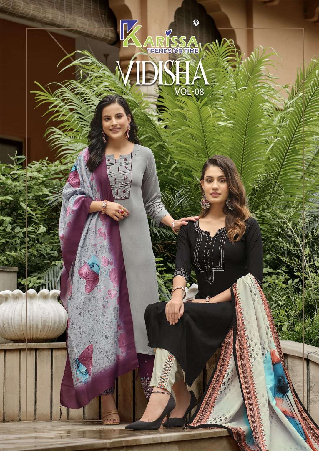 Karissa Vidisha Vol 8 Latest Designs Kurti Bottom Dupatta Set Suppliers