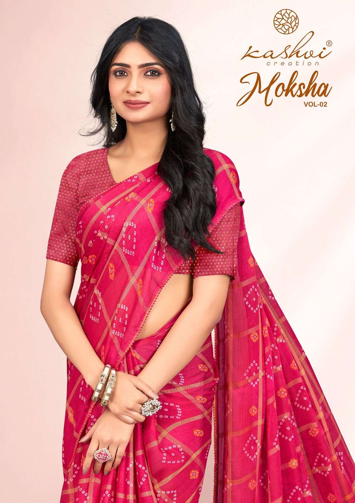 Kashvi Moksha Vol 2 Fancy Viscose Bandhani Designs Saree Suppliers