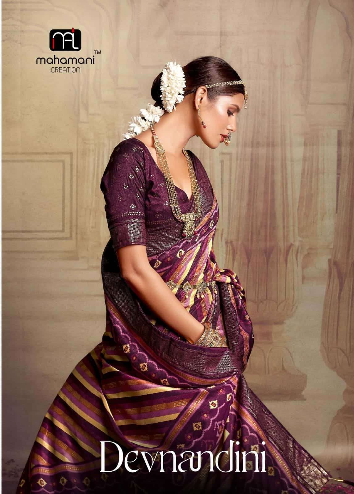 Mahamani Devnandini 1001 To 1006 Fancy Designer Style Dola Silk Saree Catalog Exporter