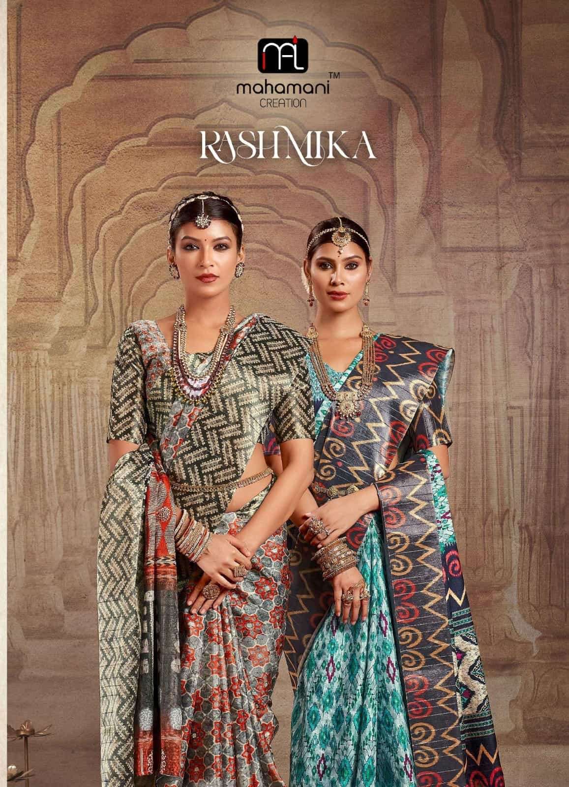 Mahamani Rashmika 1001 To 1012 Latest Festive Wear Gotha Silk Saree Catalog Exporter